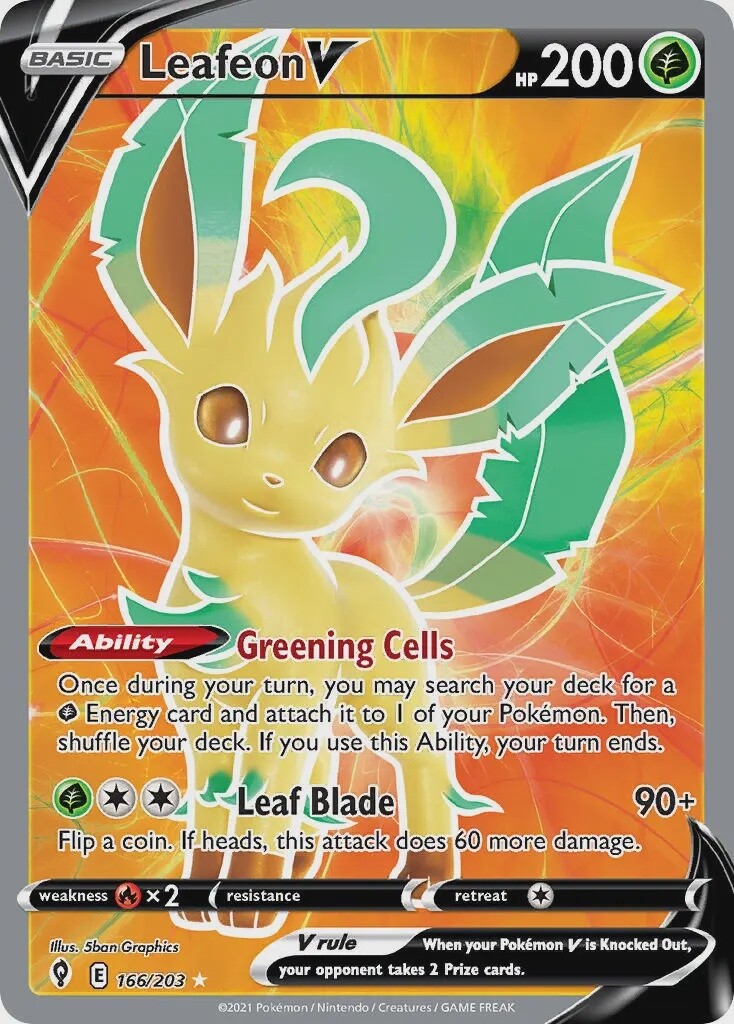 Leafeon V - Ultra Rare - Evolving Skies - 166