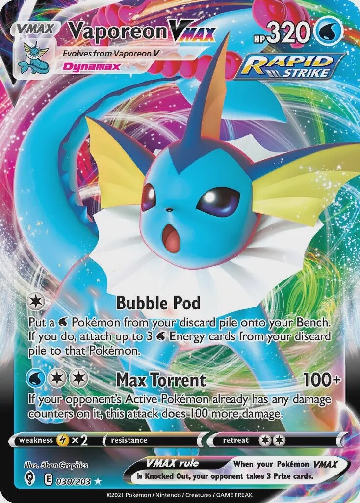 Vaporeon VMAX - Ultra Rare - Evolving Skies - 30