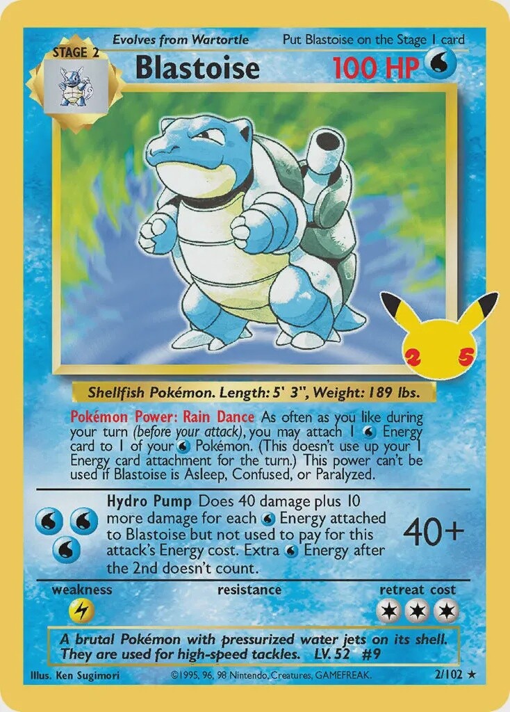 Blastoise - Holo Rare - Celebrations - BS 2