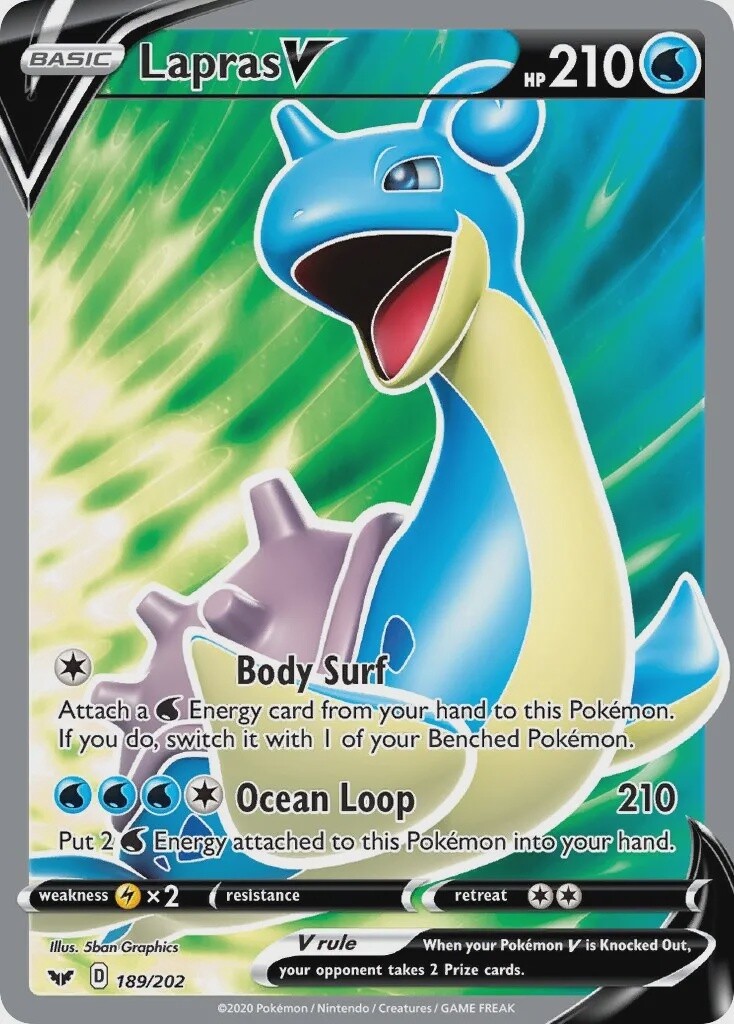 Lapras V - Ultra Rare - Sword &amp; Shield - 189