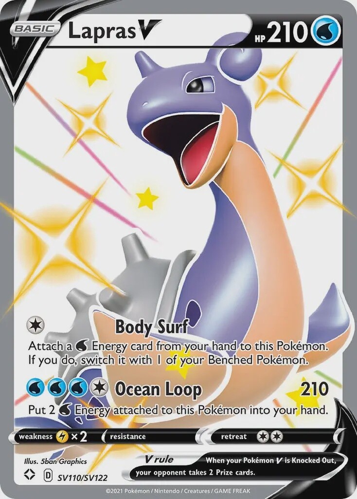 Lapras V - Secret Rare - Shining Fates - SV110