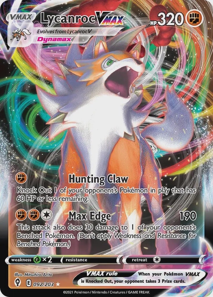 Lycanroc VMAX - Ultra Rare - Evolving Skies - 92