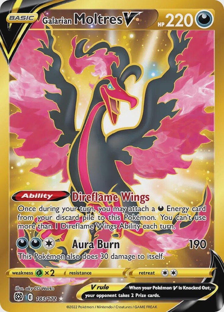 Galarian Moltres V - Secret Rare - Brilliant Stars - 183