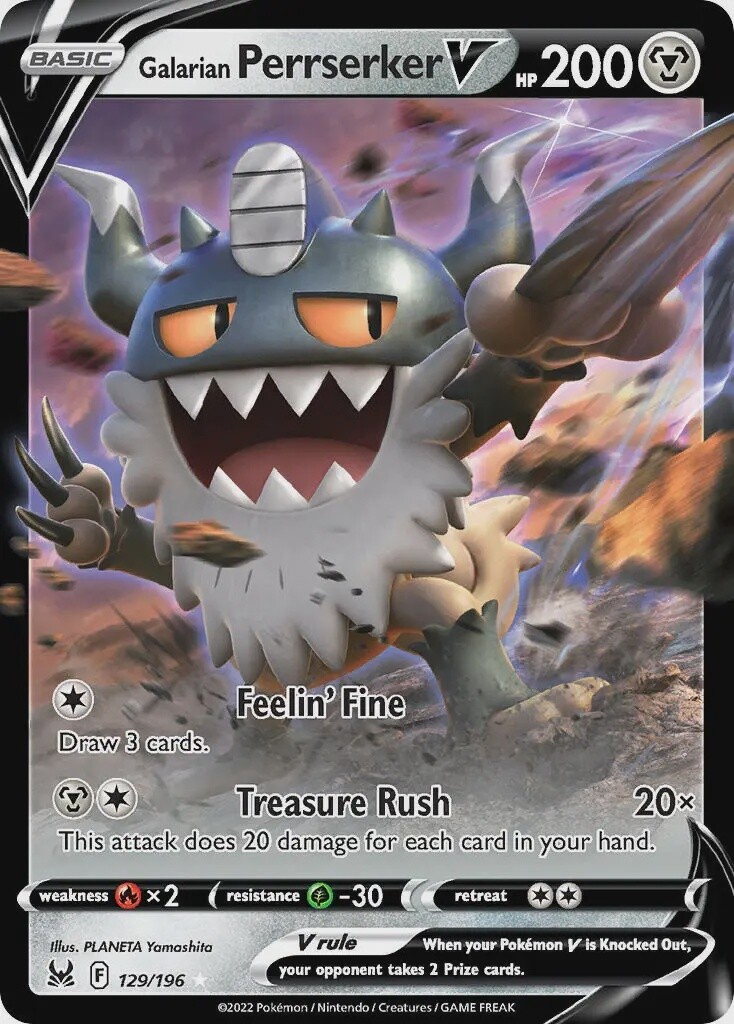 Galarian Perrserker V - Ultra Rare - Lost Origin - 129