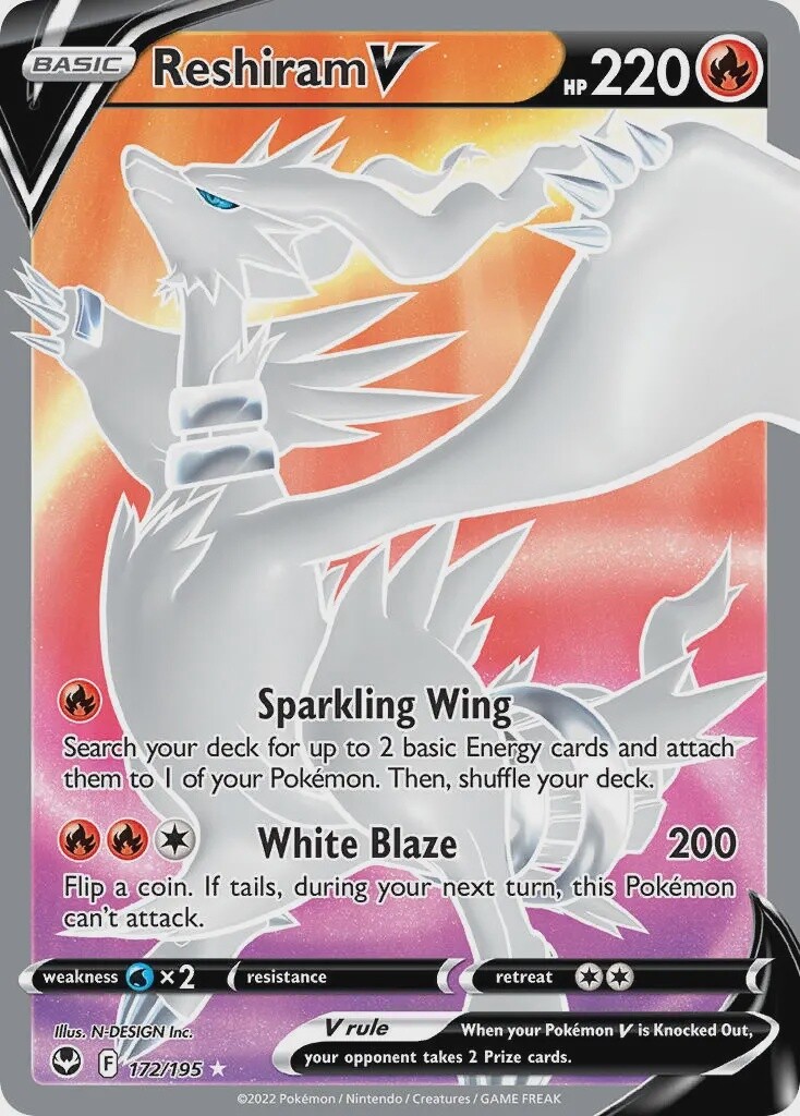 Reshiram V - Ultra Rare - Silver Tempest - 172