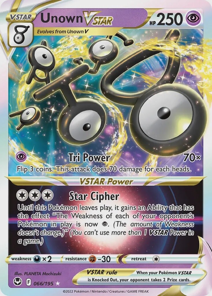 Unown VSTAR - Ultra Rare - Silver Tempest - 66