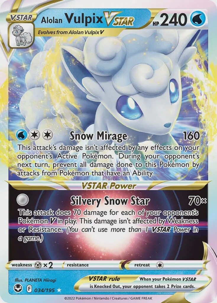 Alolan Vulpix VSTAR - Ultra Rare - Silver Tempest - 34