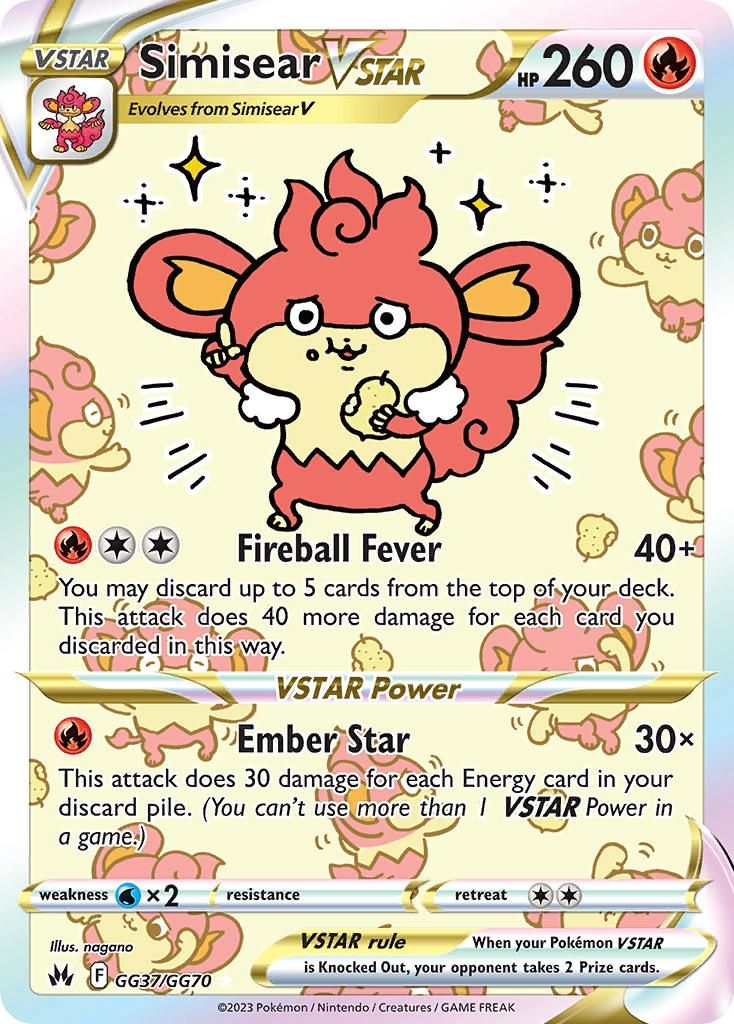 Simisear VSTAR - Ultra Rare - Crown Zenith - GG37