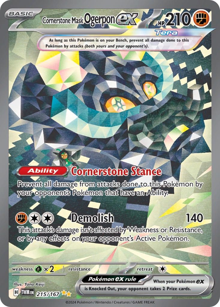 Cornerstone Mask Ogerpon ex - Special Illustration Rare - Twilight Masquerade - 215