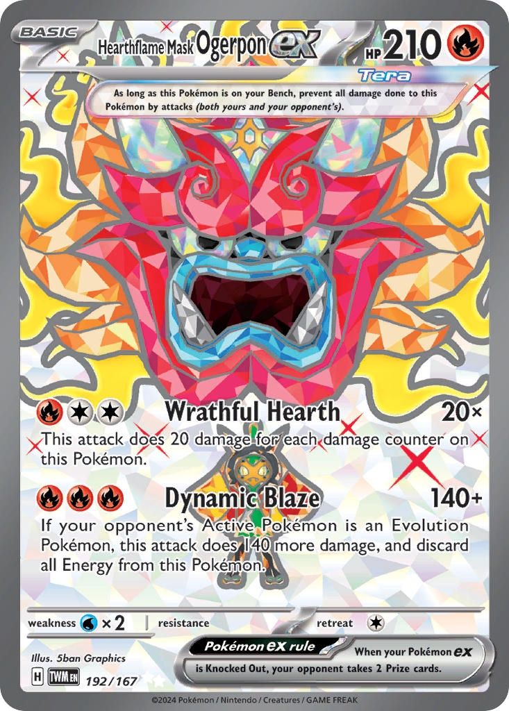 Hearthflame Mask Ogerpon ex - Ultra Rare - Twilight Masquerade - 192