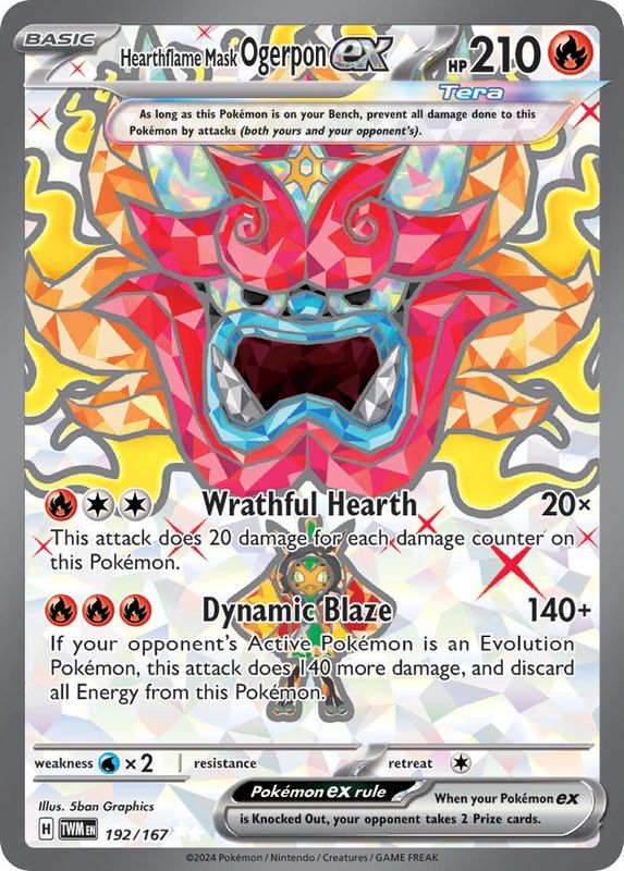 Hearthflame Mask Ogerpon ex - Ultra Rare - Twilight Masquerade - 192