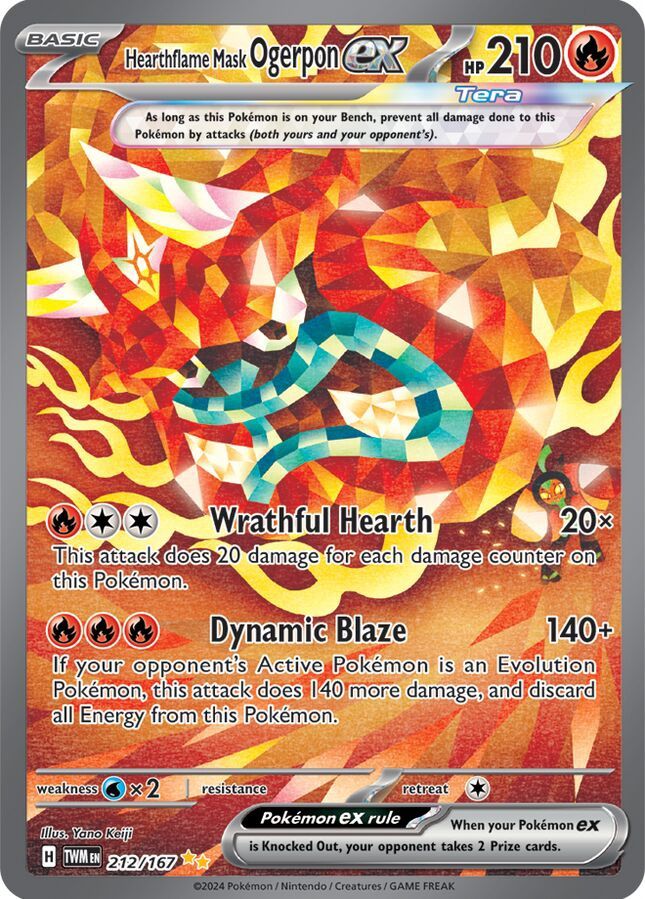 Hearthflame Mask Ogerpon ex - Special Illustration Rare - Twilight Masquerade - 212
