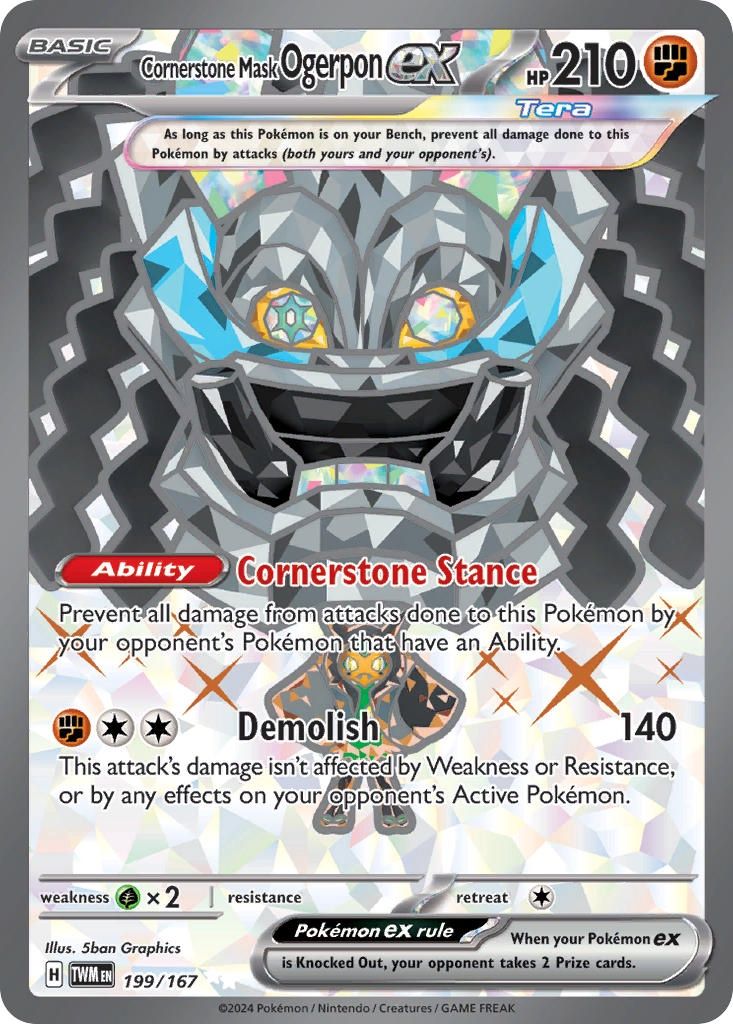 Cornerstone Mask Ogerpon ex - Ultra Rare - Twilight Masquerade - 199