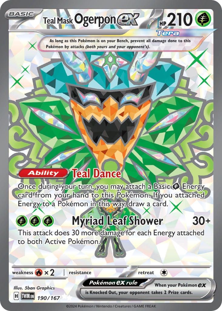 Teal Mask Ogerpon ex - Ultra Rare - Twilight Masquerade - 190