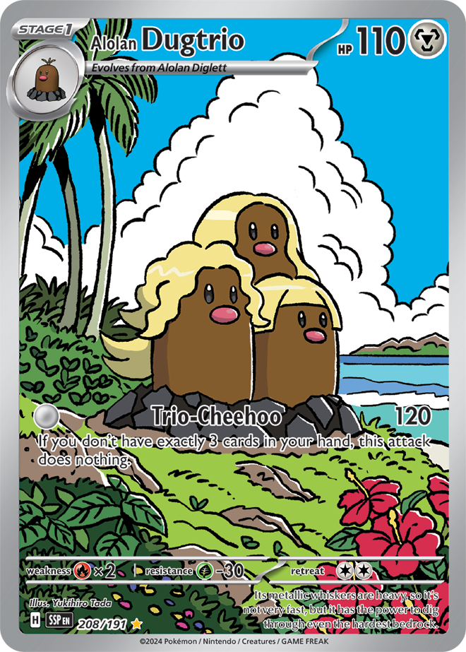Alolan Dugtrio - Illustration Rare - Surging Sparks - 208