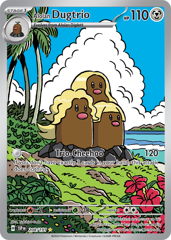 Alolan Dugtrio - Illustration Rare - Surging Sparks - 208