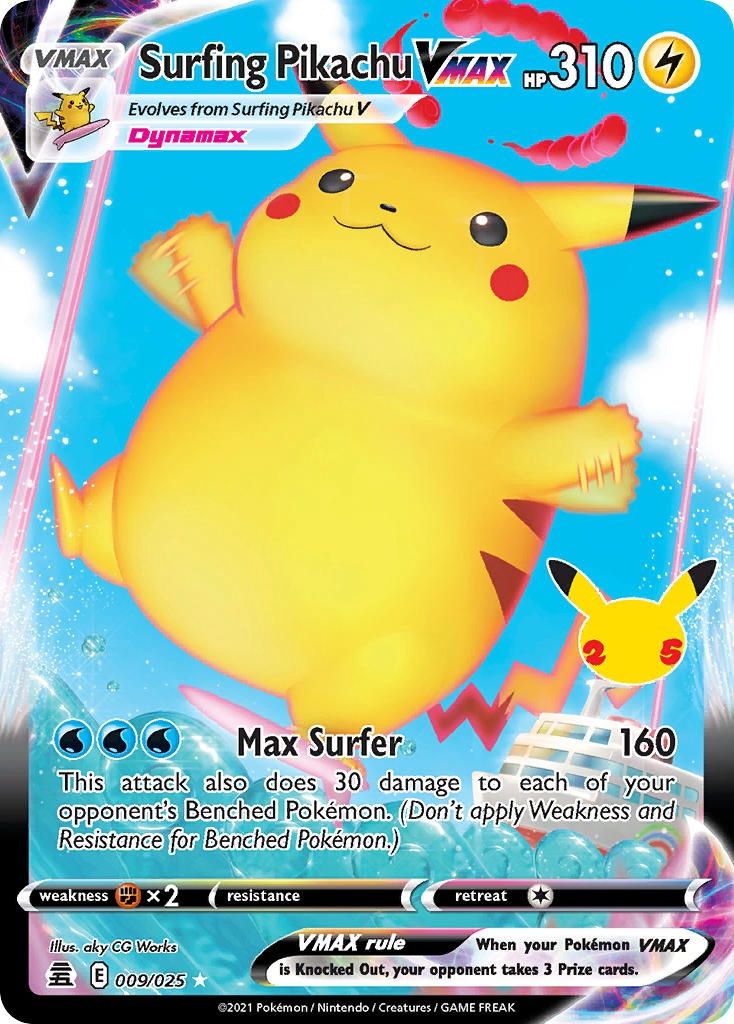 Surfing Pikachu VMAX - Ultra Rare - Celebrations - 9