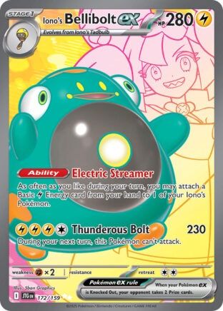 Iono&#39;s Bellibolt ex - Ultra Rare - Journey Together - 172