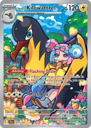 Iono&#39;s Kilowattrel - Illustration Rare - Journey Together - 163