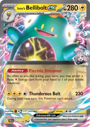 Iono&#39;s Bellibolt ex - Double Rare - Journey Together - 53