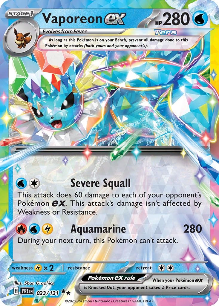 Vaporeon ex - Double Rare - Prismatic Evolutions - 23, Rarity: Double Rare