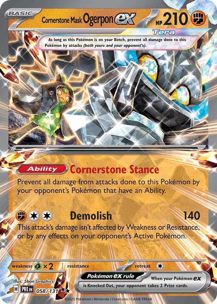 Cornerstone Mask Ogerpon ex - Double Rare - Prismatic Evolutions - 58, Rarity: Double Rare