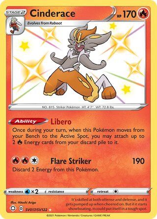 Cinderace - Secret Rare - Shining Fates - SV17
