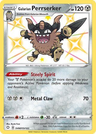 Galarian Perrserker - Secret Rare - Shining Fates - SV87