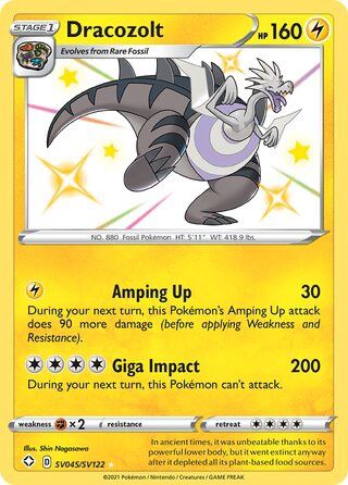 Dracozolt - Secret Rare - Shining Fates - SV45