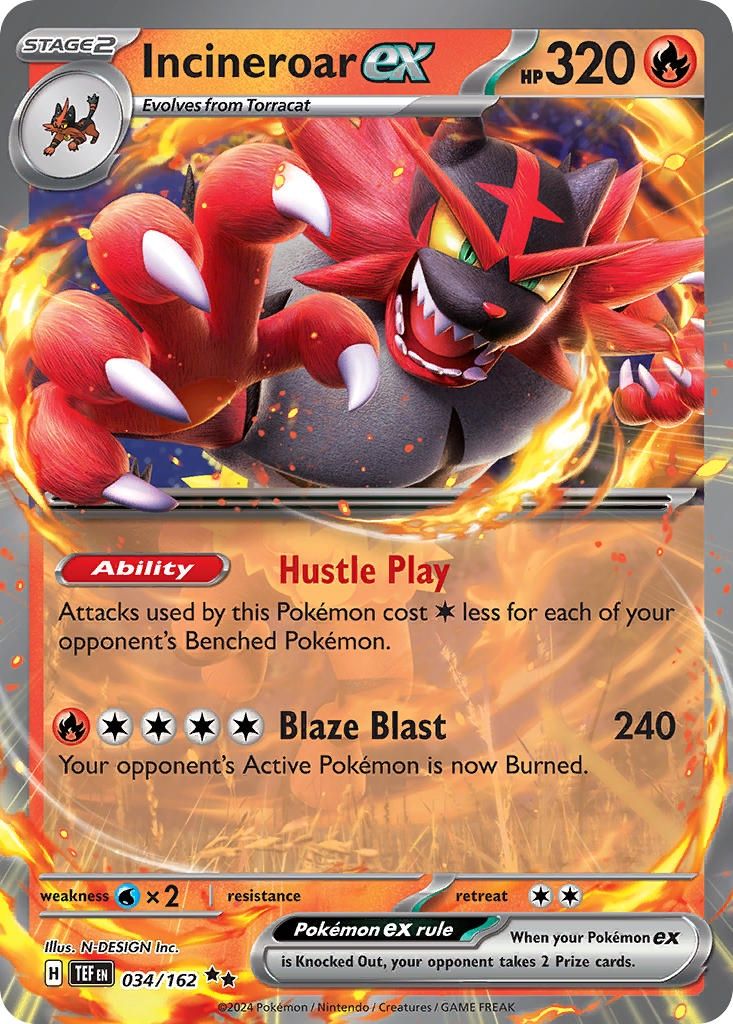 Incineroar ex - Double Rare - Temporal Forces - 34