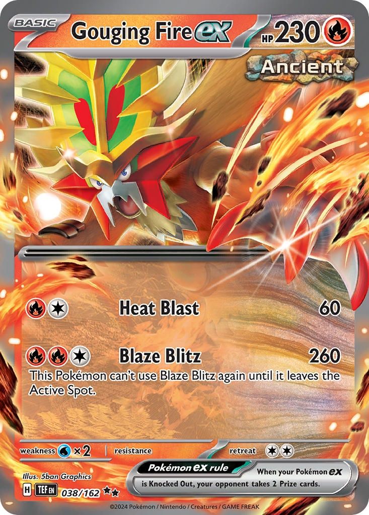 Gouging Fire ex - Double Rare - Temporal Forces - 38