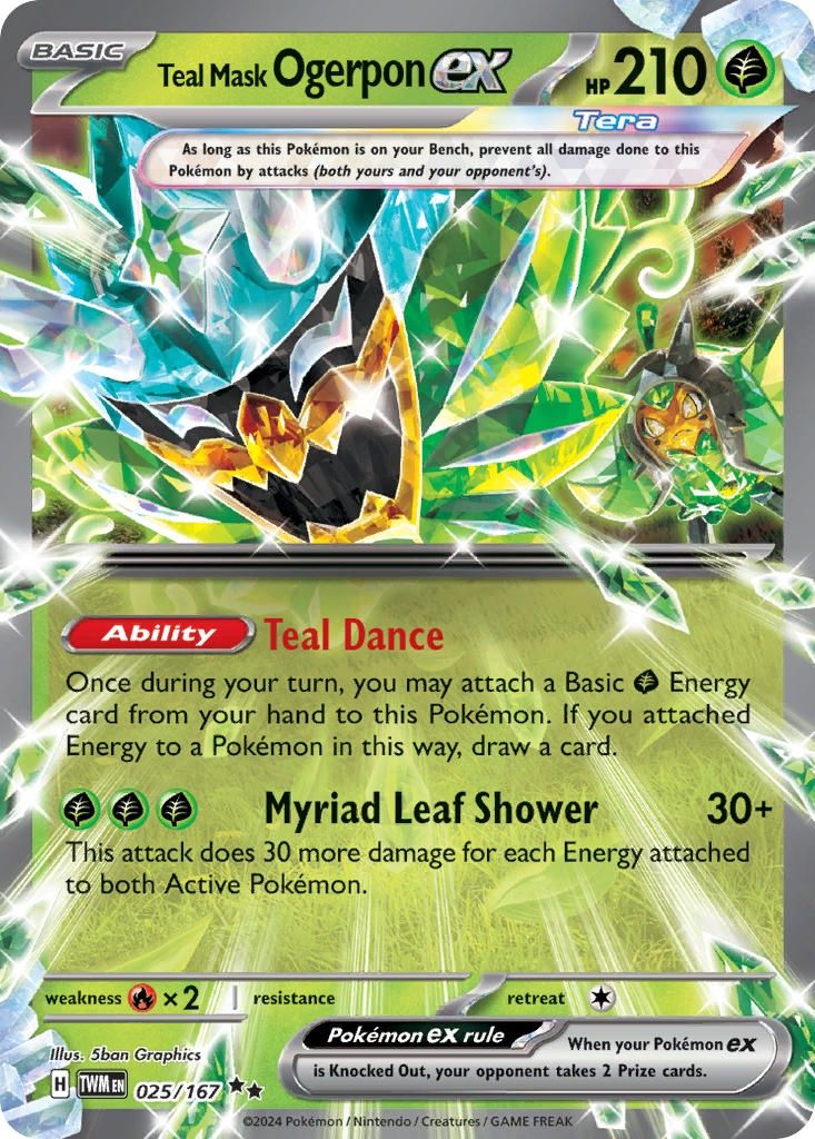 Teal Mask Ogerpon ex - Double Rare - Twilight Masquerade - 25