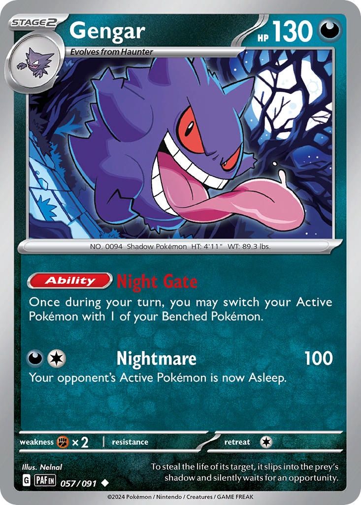 Gengar - Uncommon - Paldean Fates - 57, Rarity: Uncommon