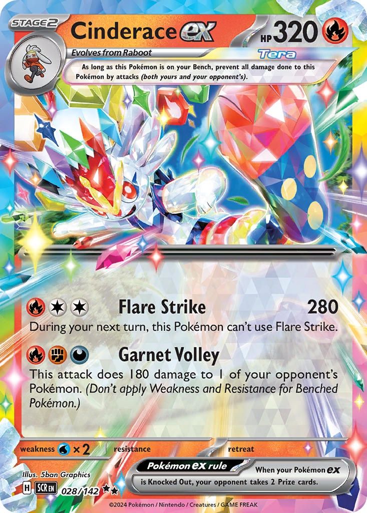 Cinderace ex - Double Rare - Stellar Crown - 28