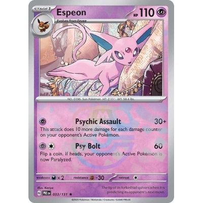 Espeon - Rare - Prismatic Evolutions - 33, Rarity: Master Ball