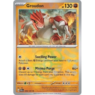 Groudon - Rare - Prismatic Evolutions - 49, Rarity: Master Ball
