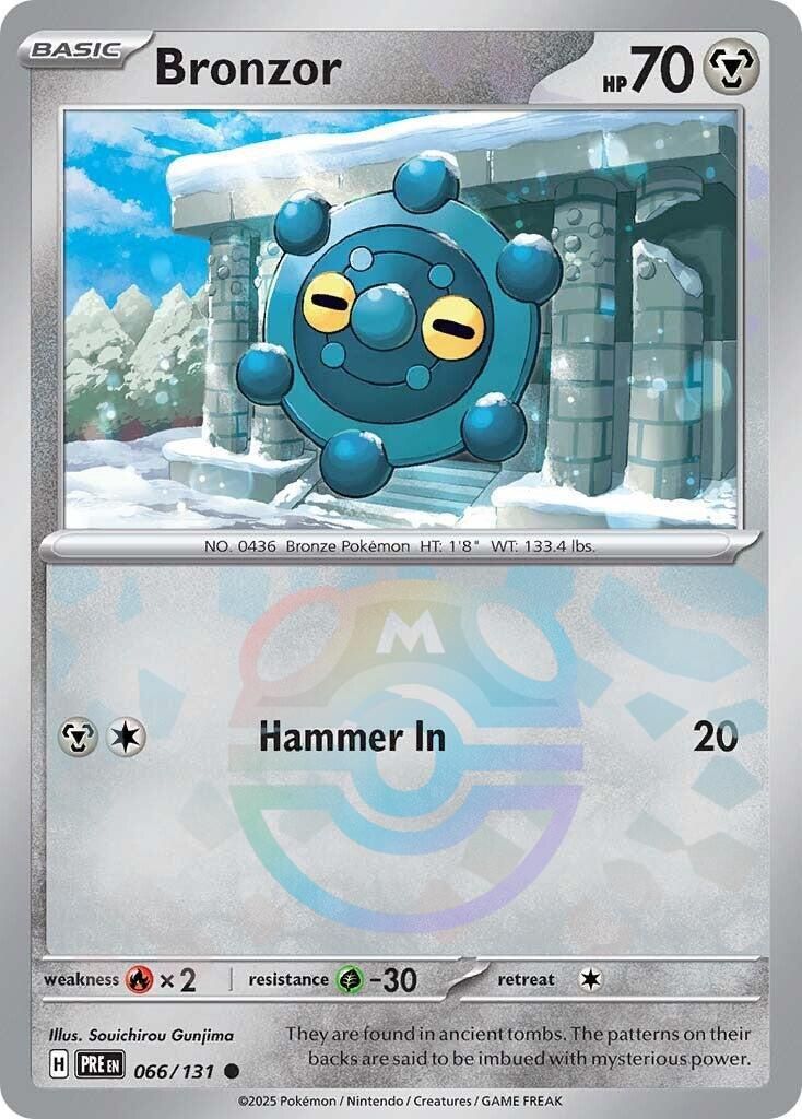 Bronzor - Common - Prismatic Evolutions - 66, Rarity: Master Ball