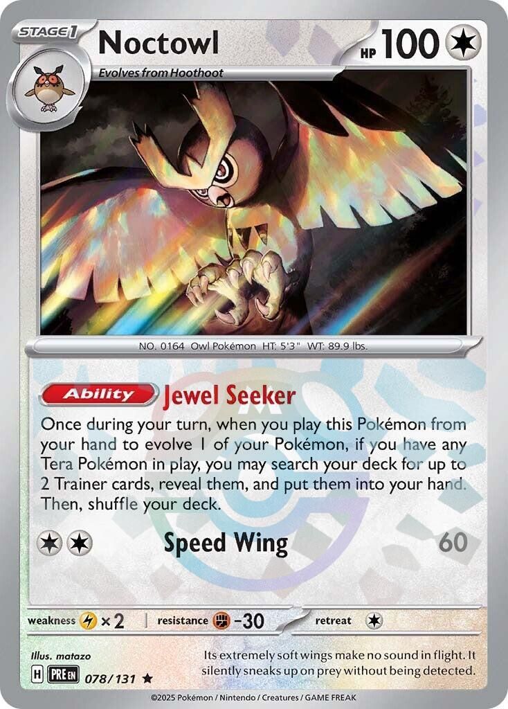 Noctowl - Rare - Prismatic Evolutions - 78, Rarity: Master Ball