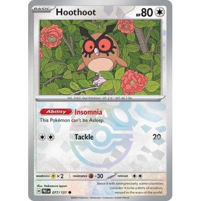 Hoothoot - Common - Prismatic Evolutions - 77, Rarity: Master Ball