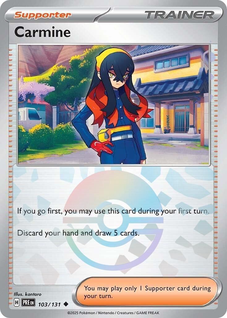 Carmine - Uncommon - Prismatic Evolutions - 103, Rarity: Poke Ball