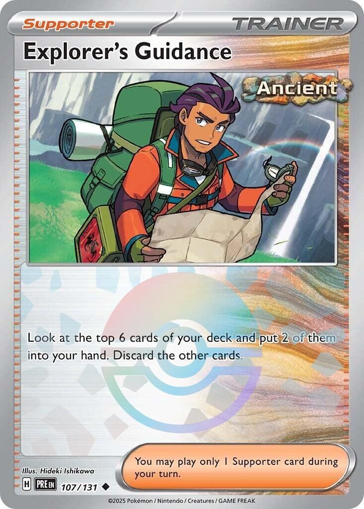 Explorer&#39;s Guidance - Uncommon - Prismatic Evolutions - 107, Rarity: Poke Ball