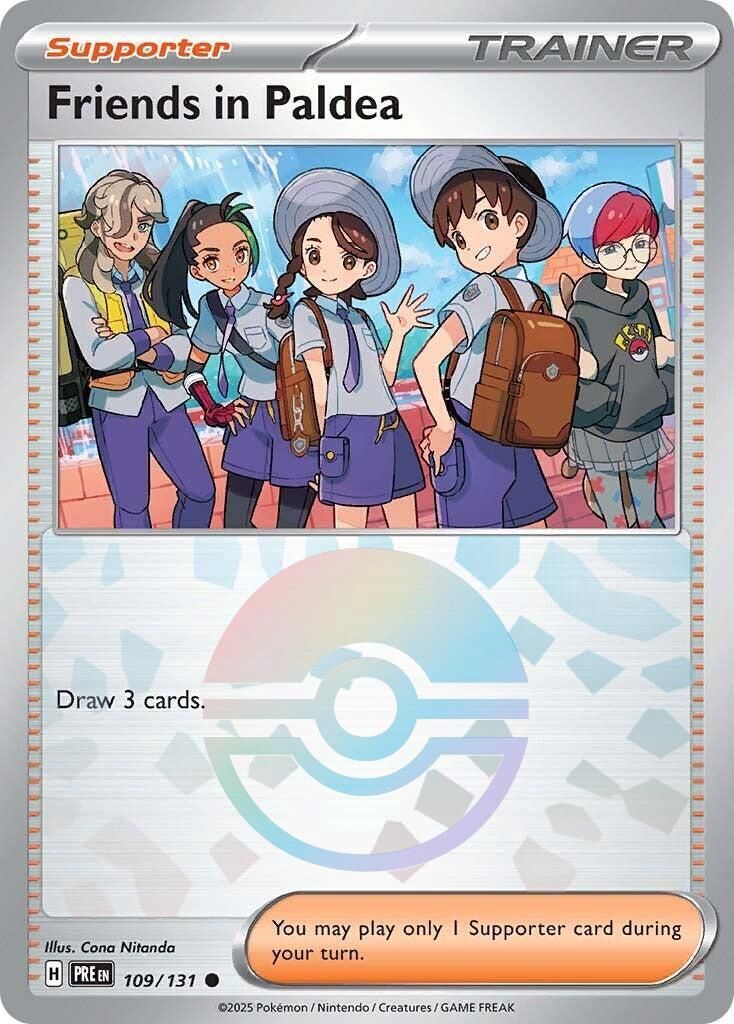 Friends in Paldea - Common - Prismatic Evolutions - 109, Rarity: Poke Ball