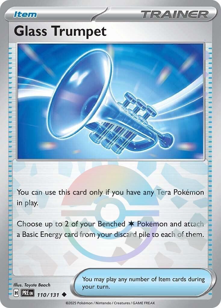 Glass Trumpet - Uncommon - Prismatic Evolutions - 110, Rarity: Poke Ball