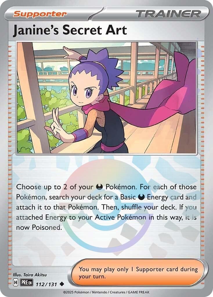 Janine&#39;s Secret Art - Uncommon - Prismatic Evolutions - 112, Rarity: Poke Ball