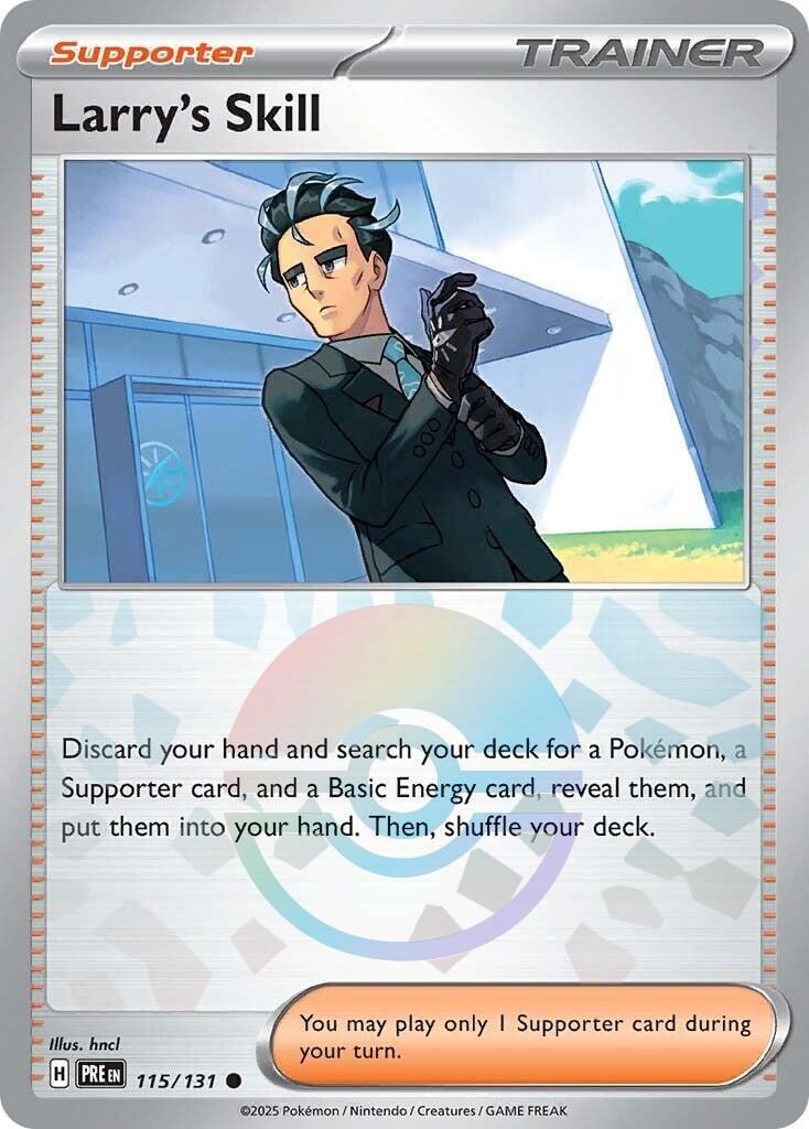 Larry&#39;s Skill - Common - Prismatic Evolutions - 115, Rarity: Poke Ball