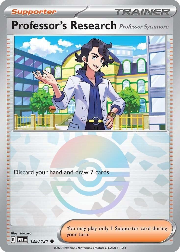 Professor&#39;s Research - Professor Sycamore - Common - Prismatic Evolutions - 125, Rarity: Poke Ball