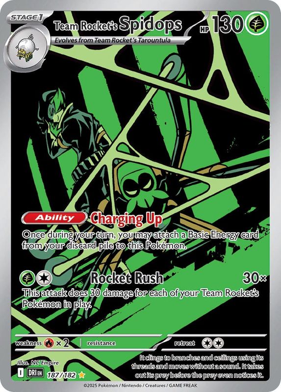 Pokemon - Destined Rivals - Illustration Rare - 187 - Team Rocket&#39;s Spidops