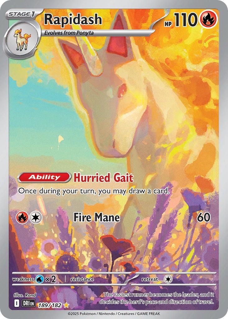 Pokemon - Destined Rivals - Illustration Rare - 189 - Rapidash, Rarity: Illustration Rare
