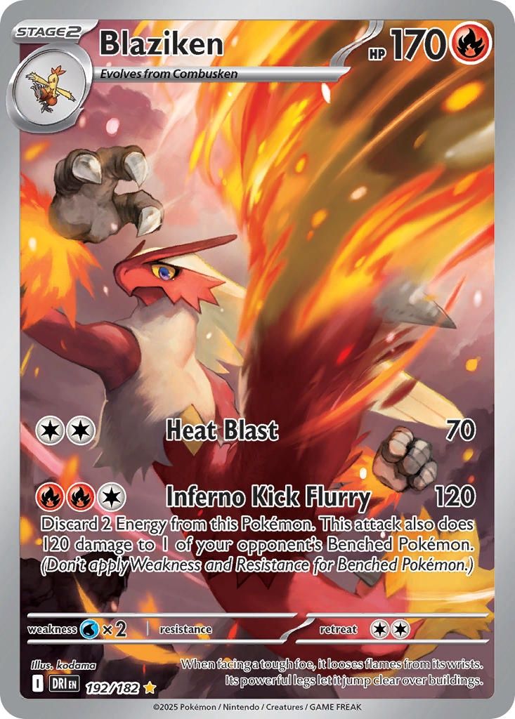 Pokemon - Destined Rivals - Illustration Rare - 192 - Blaziken, Rarity: Illustration Rare