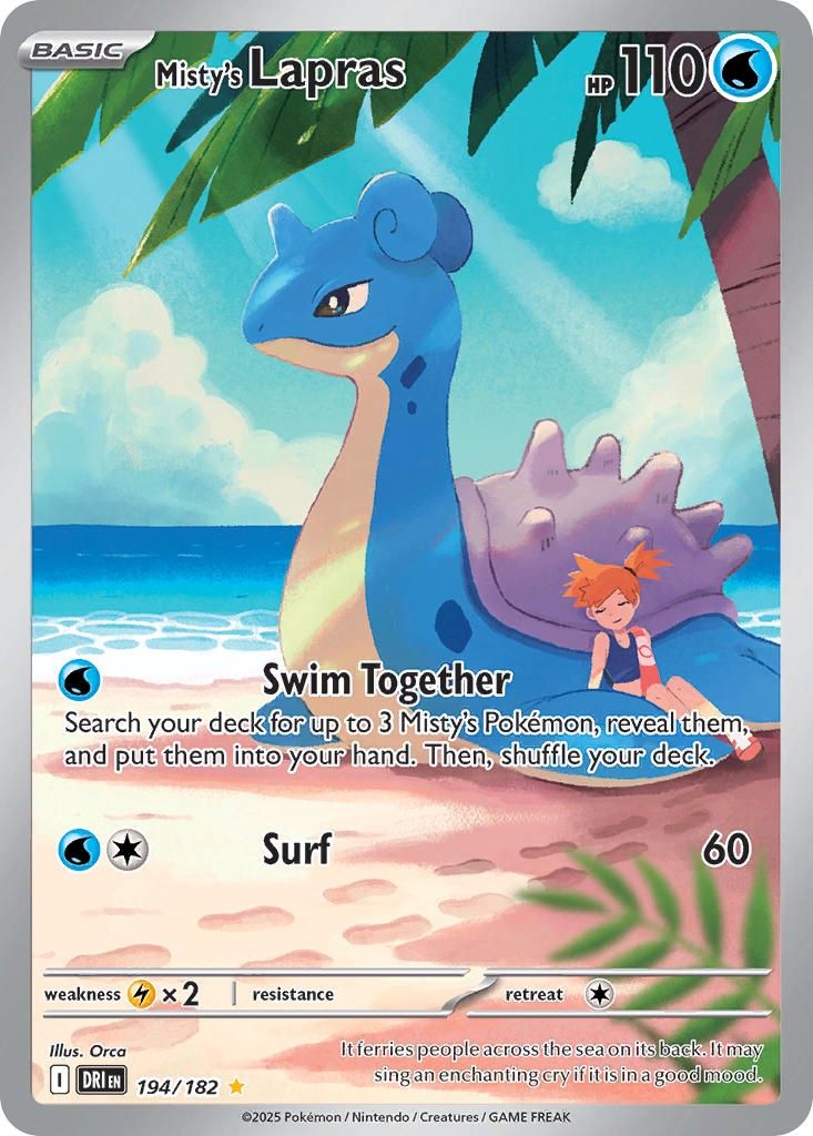 Pokemon - Destined Rivals - Illustration Rare - 194 - Misty&#39;s Lapras, Rarity: Illustration Rare